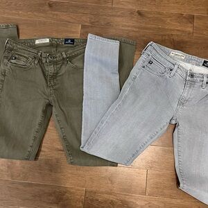 AG The Legging Ankle Both Green and Grey Jeans